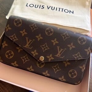 Louis Vuitton Brown Tan Crossbody Bag with Iconic Monogram
